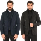 Men's Winter Slim Fit Jacket Stylish Tailored Jacket Blue Black