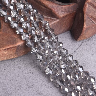 1 Strand 70pcs 7.5mm Colorful Plated Round Bicone Faceted Crystal Glass Beads
