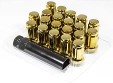 20pc 12x1.25 Gold spline Lug Nuts | Conical Seating | Closed End