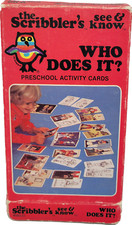 Vintage 1982 Scribbler's Preschool Educational Career Matching Game Cards Career