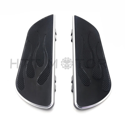 Pair Black Footpeg Foot Board Rider Driver Floorboard For