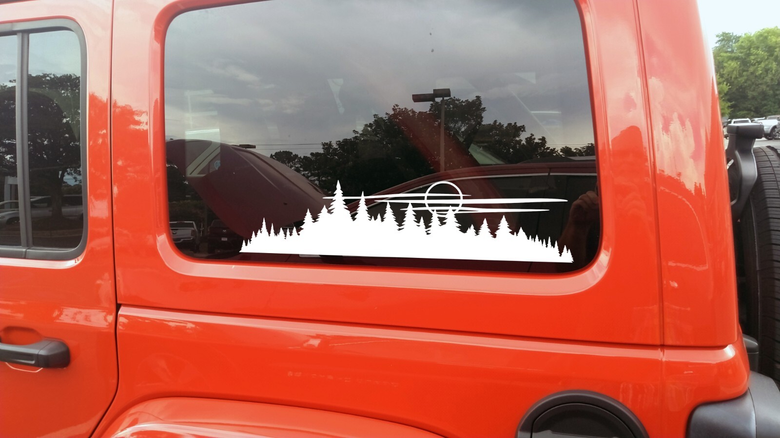 Moon Forest Tree Line Scene Vinyl Decal V2 | RV Graphics Camping | Sticker