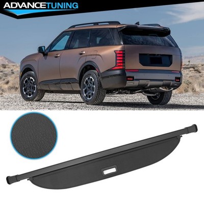 For 2026 Hyundai Palisade Leather Style Retractable Rear Trunk Cargo Cover Shade