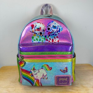 Loungefly Lisa Frank Color Block Holographic Glitter Mini Backpack NEW Rainbow Loungefly Lisa Frank Holographic Glitter Color Block Mini  main image 4