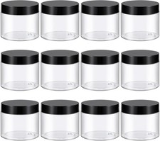 TUZ 6 Oz Plastic Container Jars with Lids , Empty Round Clear