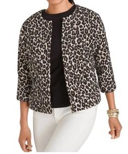 Chico s Modern Jacquard Animal Print Jacket 3 16/18