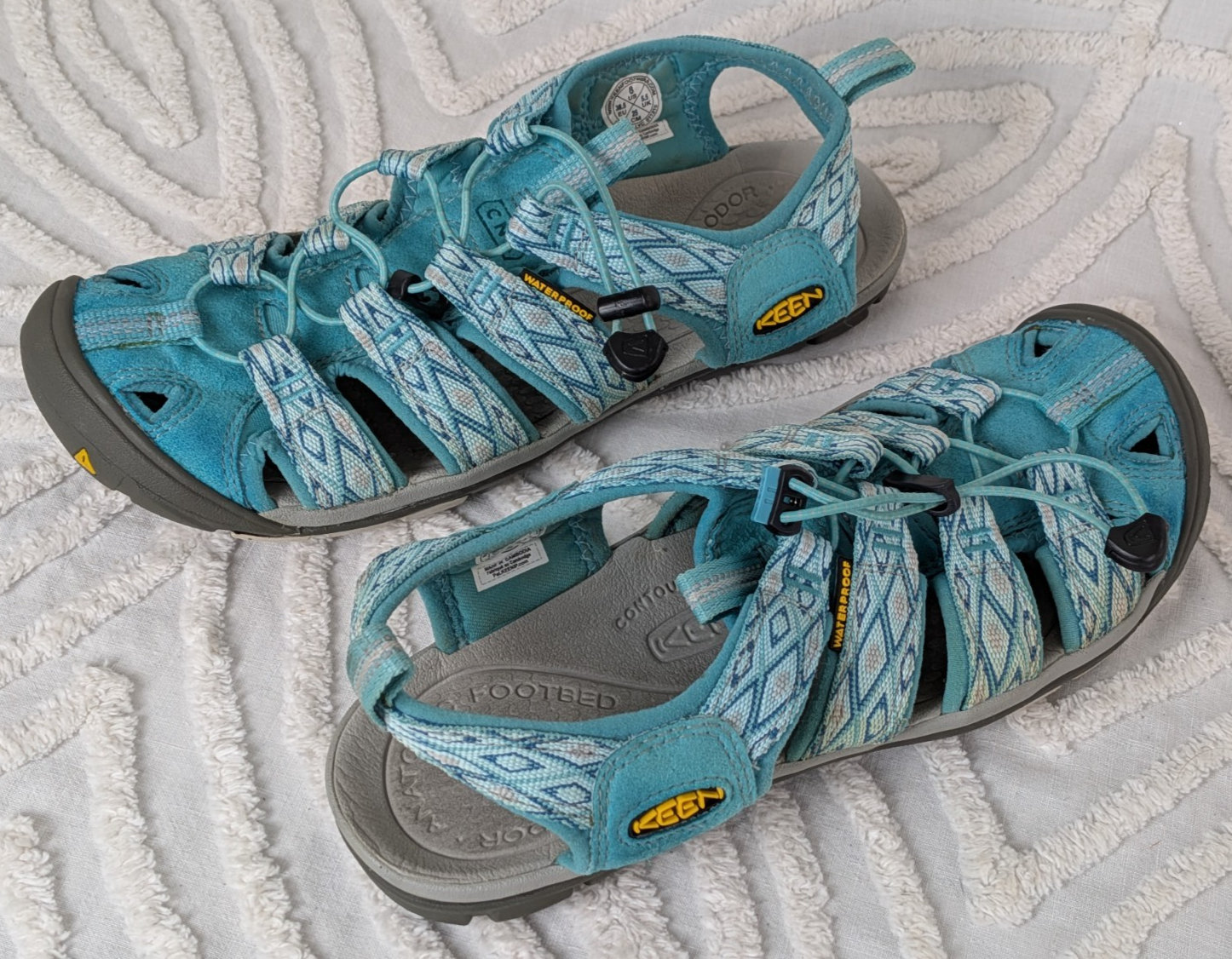 Sandali sportivi impermeabili Keen Clearwater CNX da donna 8 US (38 5 EU) Teal Aztec