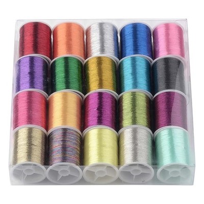 Faden Polyester Lametta Kordel Glitzer Stickgarn Schnur gemischte Farben A1B4