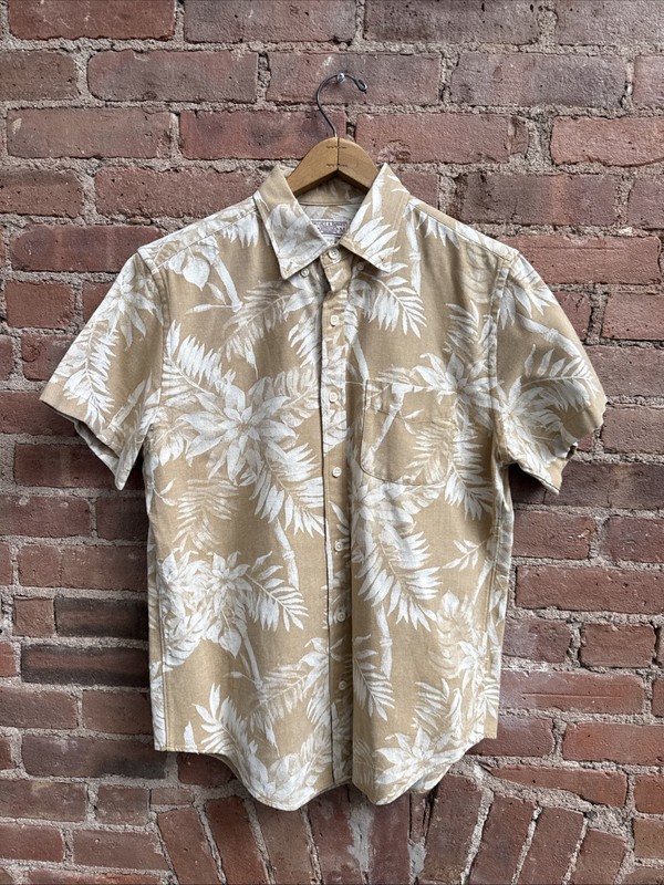 Wallace & Barnes Men’s Shirt, Sz Medium, Floral Jacquard Heavy Gauge Cotton
