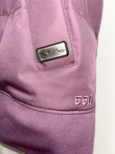 The North Face Vest Women XL Purple 550 Goose Down Quilted Puffer Jacket Fur - Picture 2 of 15