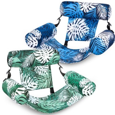 Sloosh Pool Floats Adult, 2 Packs Inflatable 30 x16 x24 , Green,Blue