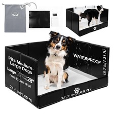 Dog Litter Box Indoor High Walls, Puppy Pee Pad Holder Foldable