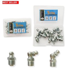Grease Fitting Assortment 12 Pcs 1/8-28 Galvanized Steel Straight 45 90 Degree