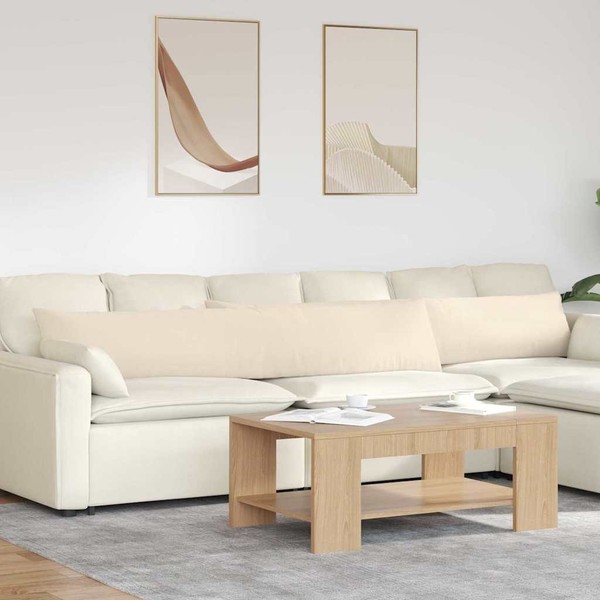 Sofa Kissen 2 Pcs Beige 200 X 40 Cm Stoff-image