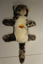 Vintage Steiff Jolly Sigi mohair cat puppet with swing tag and ear button/tag