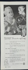 Magazine Ad* - 1943 - AT&T / Bell System - World War 2 - You remind of Daddy -#2