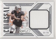2018 Panini National Treasures Colossal Materials 68/99 Derek Carr #CM-DC 0c3