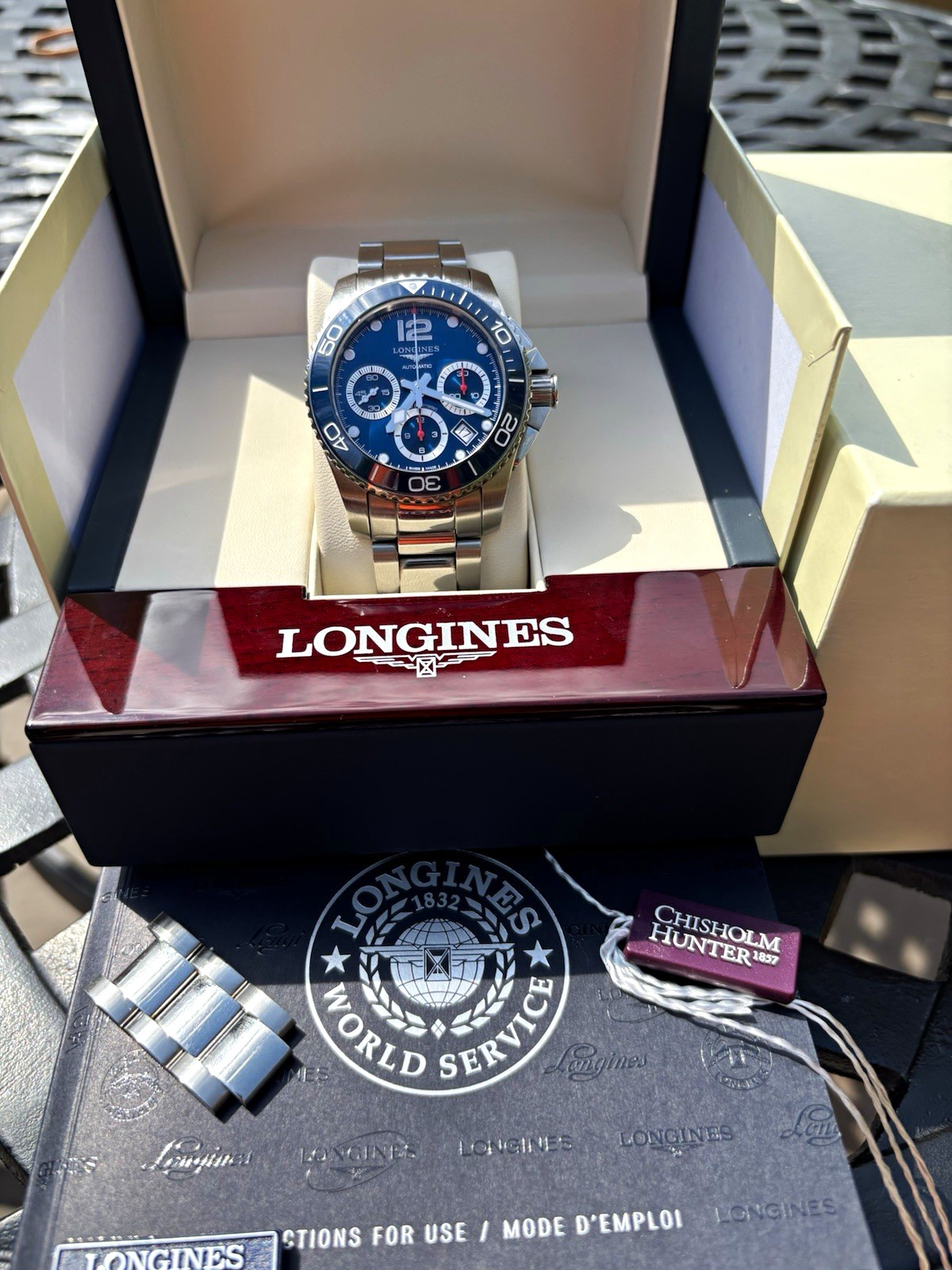 Longines HydroConquest 41mm Auto Chronograph Date Blue Dial L3.834.4.96.6