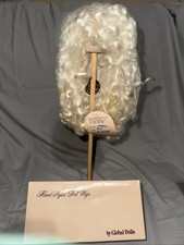 NEW In Box Global Mohair Doll Wig. Size 11-12 Platinum Blonde Abagail Curly 10
