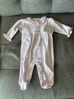 KISSY KISSY Baby Girl s Hand Smocked Embroidered Footie Pink 0-3 months NWT