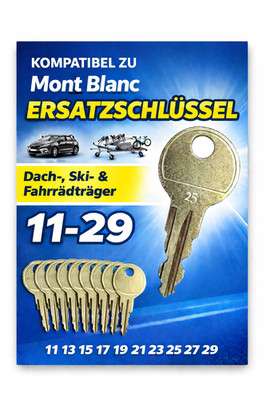 Mont Blanc Ersatzschlüssel Dach/Ski/Fahrradträger 11 13 15 17 19 21 23 25 27 29