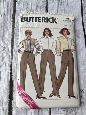 Butterick 3474 Ladies Pleated Trousers Uncut Vtg Pattern sz 12,14,16