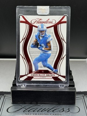 2025 Flawless Amon-Ra St Brown💎Encased Red Ruby Holo Gemstone,SSP#/25, Lions🦁