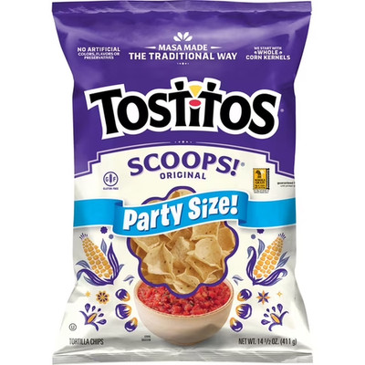 Tostitos Scoops! Party Size Tortilla Chips, 14.5 oz Bag