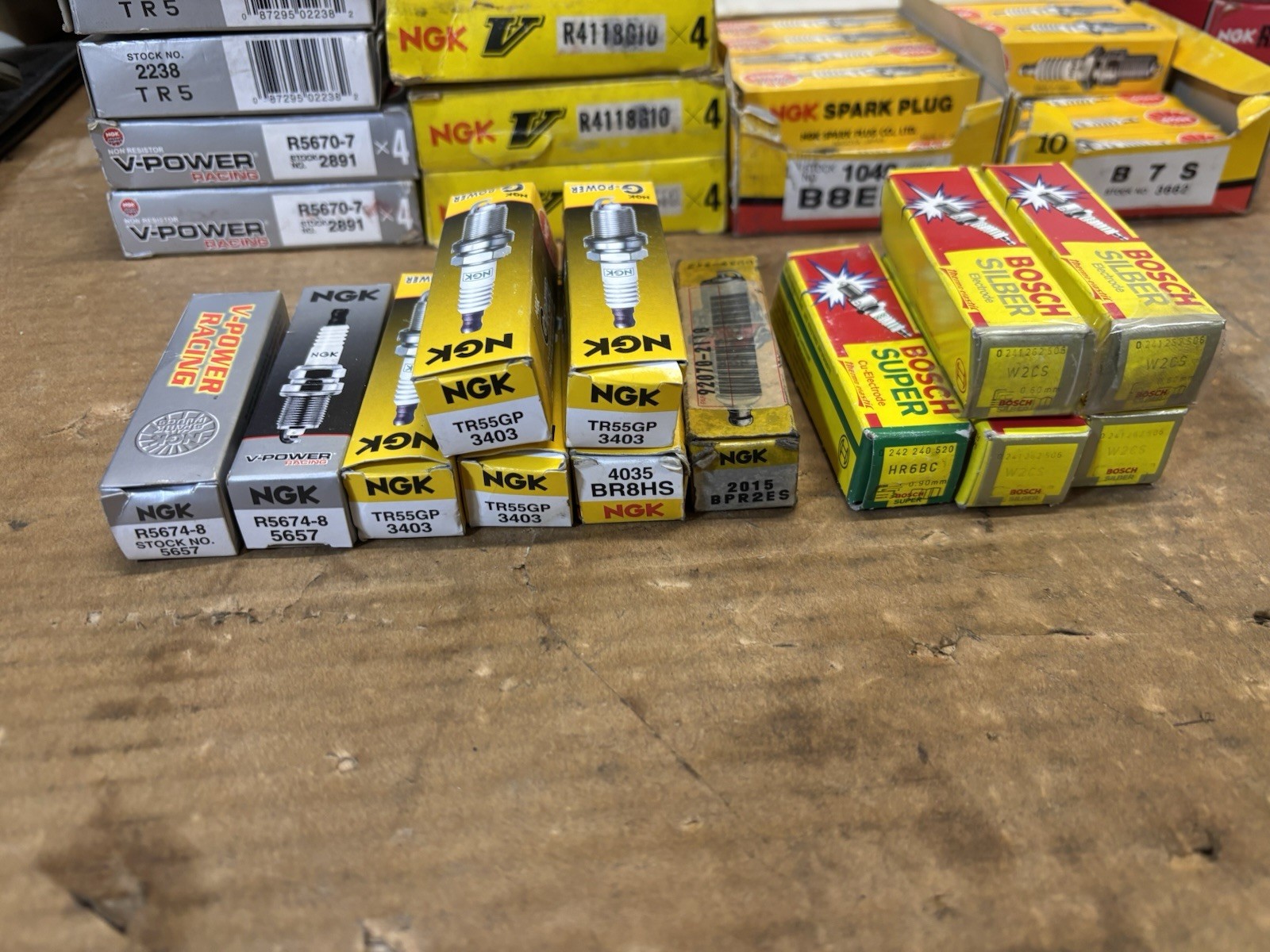 Qty-115 NGK, Bosch, Champion Spark Plugs All New Assorted Part Numbers.