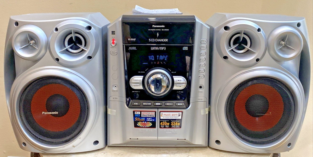 Panasonic ミュージックプレイヤー Panasonic SA-AK340 5 Disc CD Stereo System, AM-FM, Bi-Amp 210W | eBay