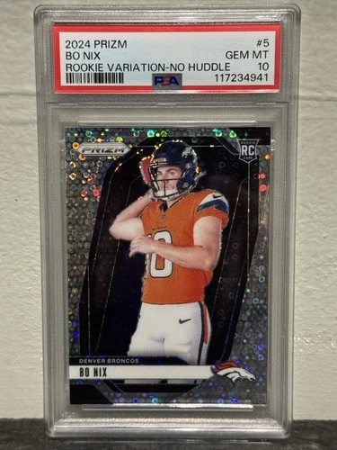BO NIX 2024 PANINI PRIZM ROOKIE VARIATION #5 NO HUDDLE RC PSA 10