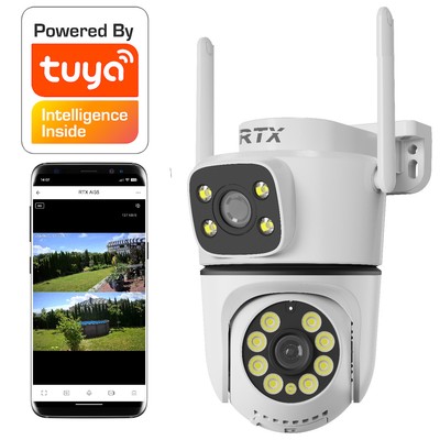 RTX IP Tuya Outdoor PTZ-Kamera 2-Wege-Audio SD-Aufzeichnung # 2 Linsen