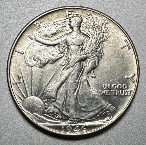 1946 WALKING LIBERTY HALF DOLLAR   AU /UNC  #1856
