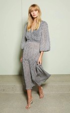 BEC & BRIDGE Nadine Crinkled Midi Dress Sz 14