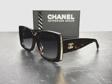 CHANEL 5435 SQUARE SUNGLASSES TORTOISE  GOLD w/GRAY LENS c.714/3 SHIPS TODAY 