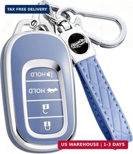 Key Fob Cover for Honda - Premium Soft TPU Shell Full Protection Case with Keych