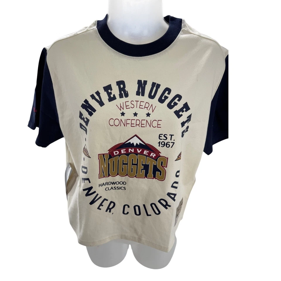 Mitchell & Ness Denver Nuggets NBA 短女式 T 恤小号新品 — 第 3/4 张图片