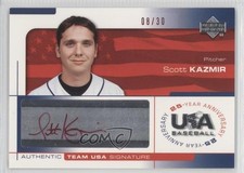 2004 USA Baseball 25-Year Anniversary Red Ink 8/30 Scott Kazmir #KAZ Auto 4p7