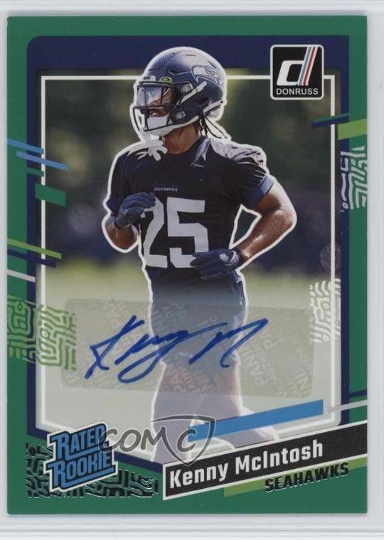 2023 Panini Donruss Rated Green Kenny McIntosh #391 Rookie Auto RC 1m9t