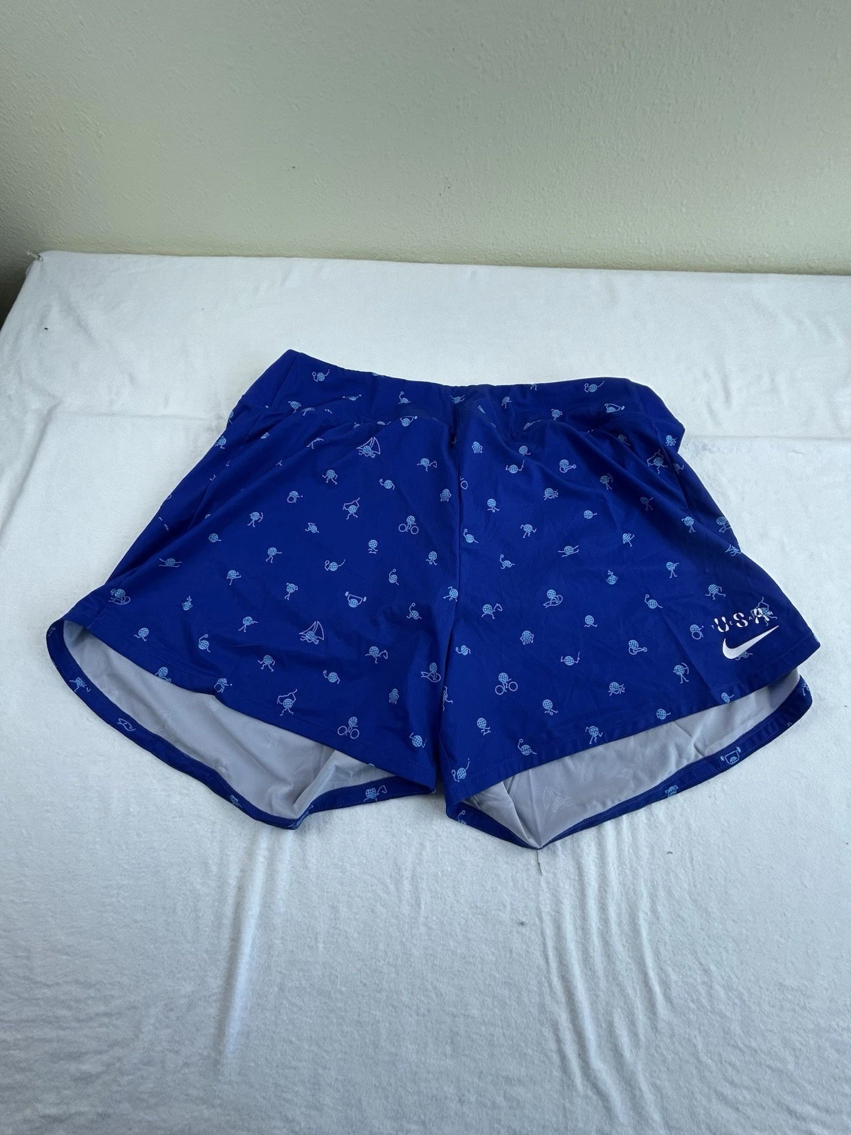 Nike Dri-FIT Team USA Womens Size XL Brief Lined Blue Running Shorts FN1185-417