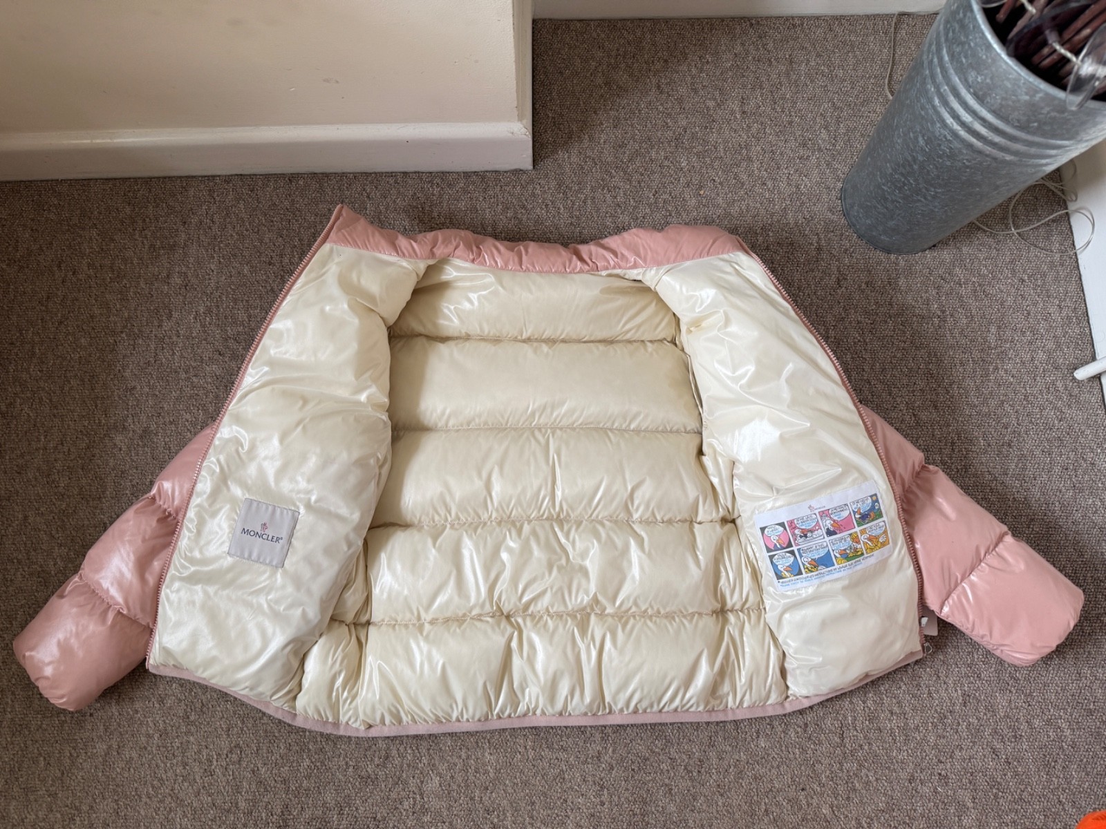 Womens Moncler Pink Abbadia Short Down Jacket Size 00 XS BNWT+Receipt thumbnail 10