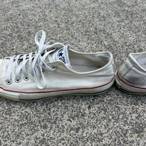 Made In USA Converse All Star Chuck Taylor Low Top White, Size 10 - Picture 4 of 8