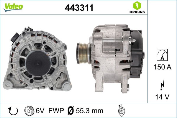Valeo 443311 Generator FüR CitroËN DS Passend FüR Fiat Opel Peugeot Vauxhall-image