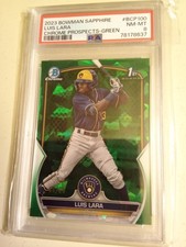 2023 Bowman Chrome SAPPHIRE Luis Lara #44/60 GREEN #BCP-100 Graded PSA 8
