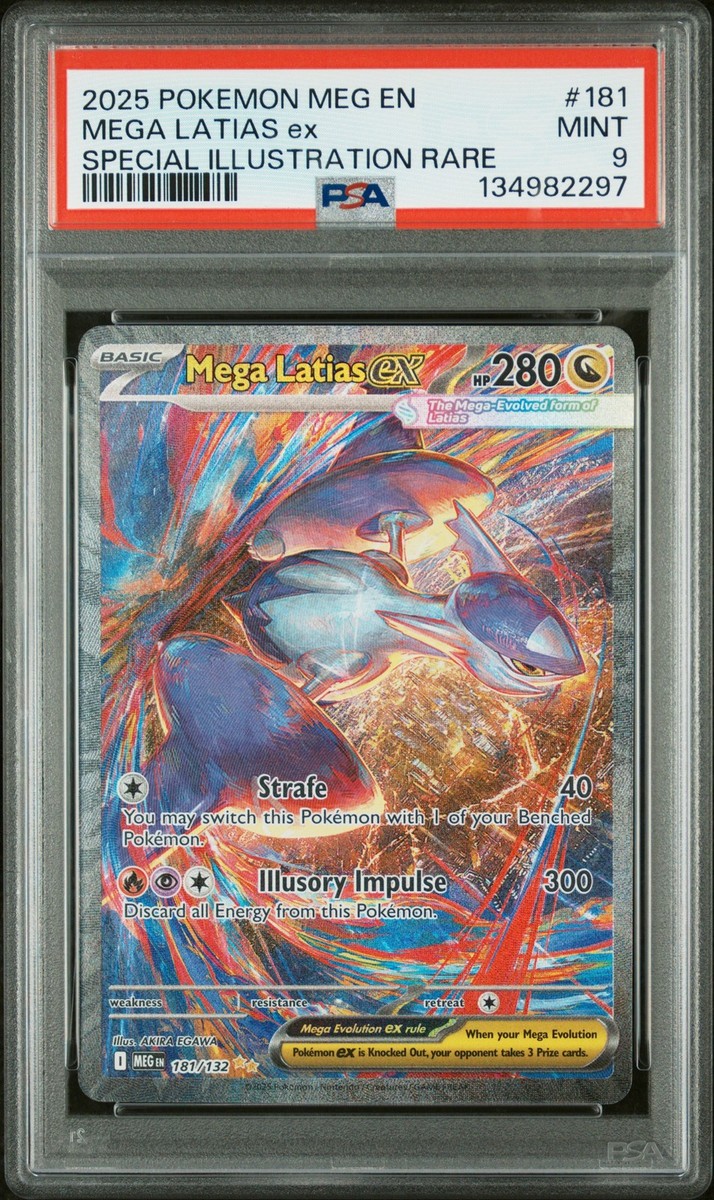 PSA 9 Mega Latias Ex Sir #181 2025 Pokemon Meg En-Mega Evolution