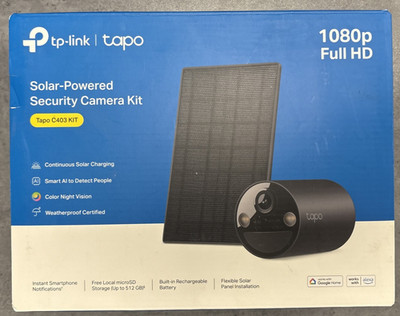 TP-Link Tapo C403 1080P Outdoor Solar-Powered Security Wi-Fi Camera Kit Black