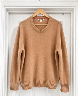 Damen Boden Camelbraun Wollmischung Strickpullover Pullover Oberteil Gr. L 16-18