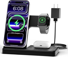 3 in 1 Magnetic Wireless Charger Stand Fast Charging for Phone Watch Earbuds