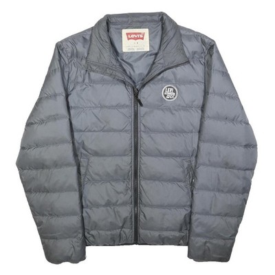 LEVI'S Herren Leichte Steppjacke Grau L Polyester-Mix mit Reißverschluss