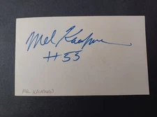 Mel Kaufman & Rich Milot Signed Index Card - Redskins, Cal Poly, Penn State